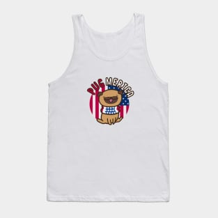 Patriotic Cute Pug 4th of July PugMerica Tank Top